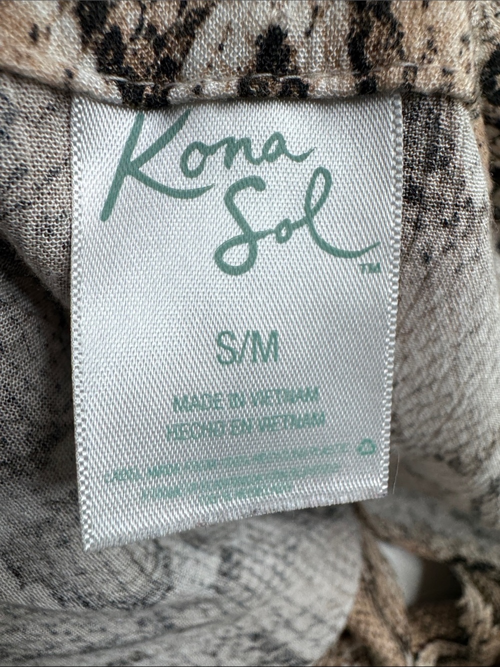 Kona Sol Snakeskin Print Tie-Front Boho Midi Duster Cover-Up - Picture 4 of 7